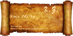 Kacz Zéta névjegykártya